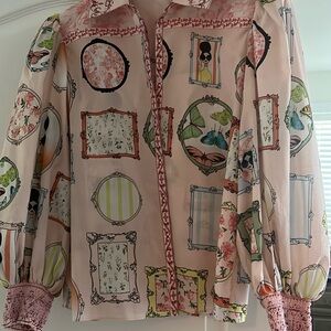 Patterned Long Sleeve Blouse